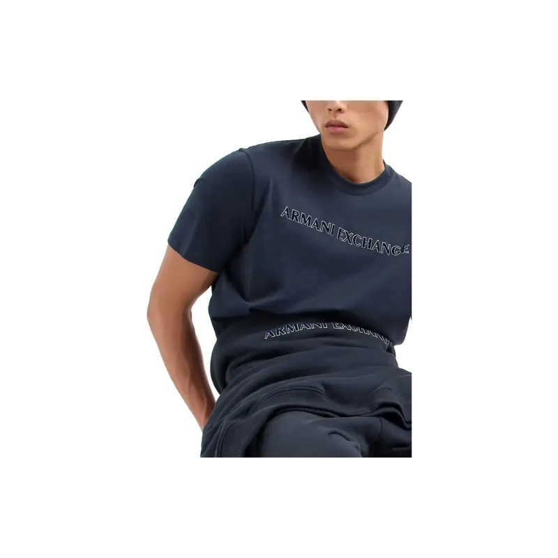 ARMANI EXCHANGE Flocked-logo Cotton T-shirt-3