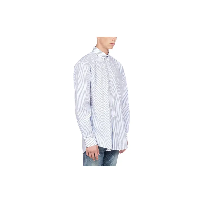 Balenciaga Shirts Men White Blue-3
