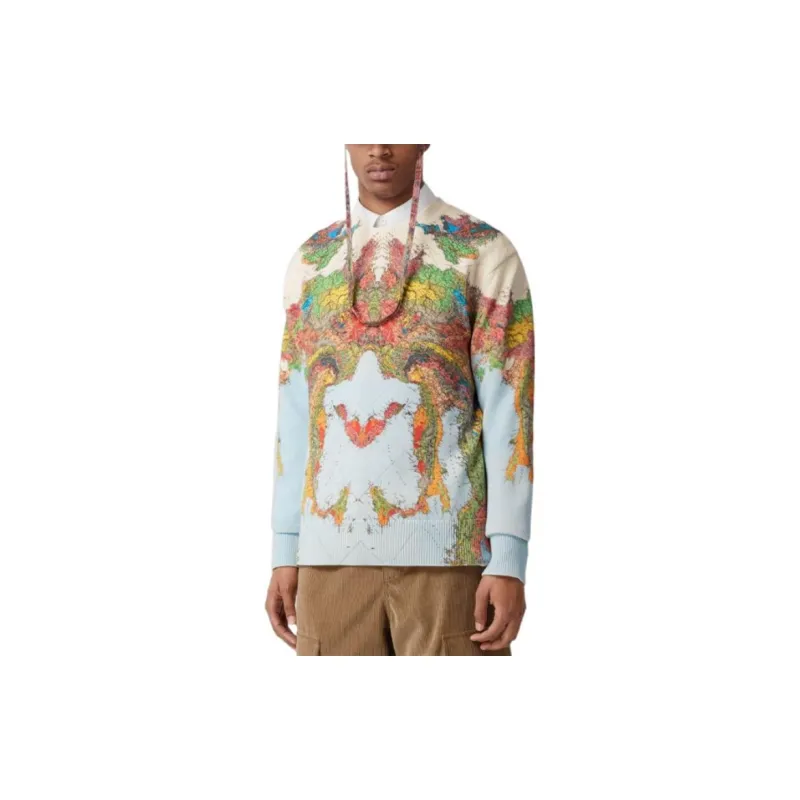 Burberry Burly Map Print Cotton Sweatshirt-3