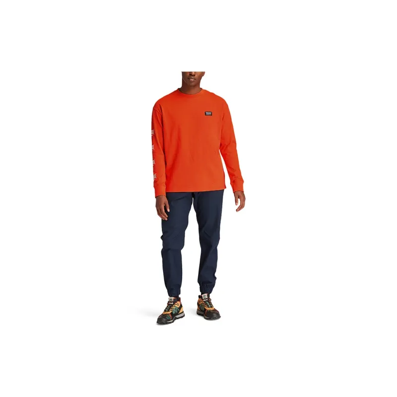 Timberland T-Shirts Men Orange Red-3