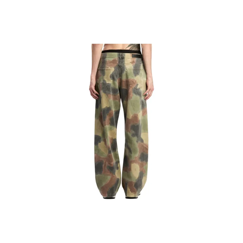 PALM ANGELS Camouflage Printed Loose Fit Jeans-3