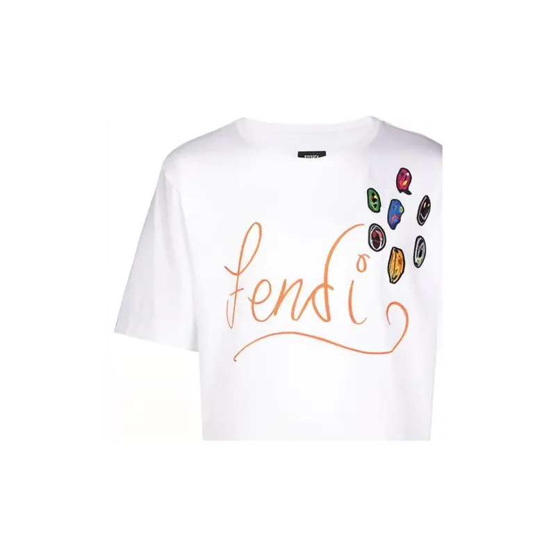 FENDI T Shirts Men White-4