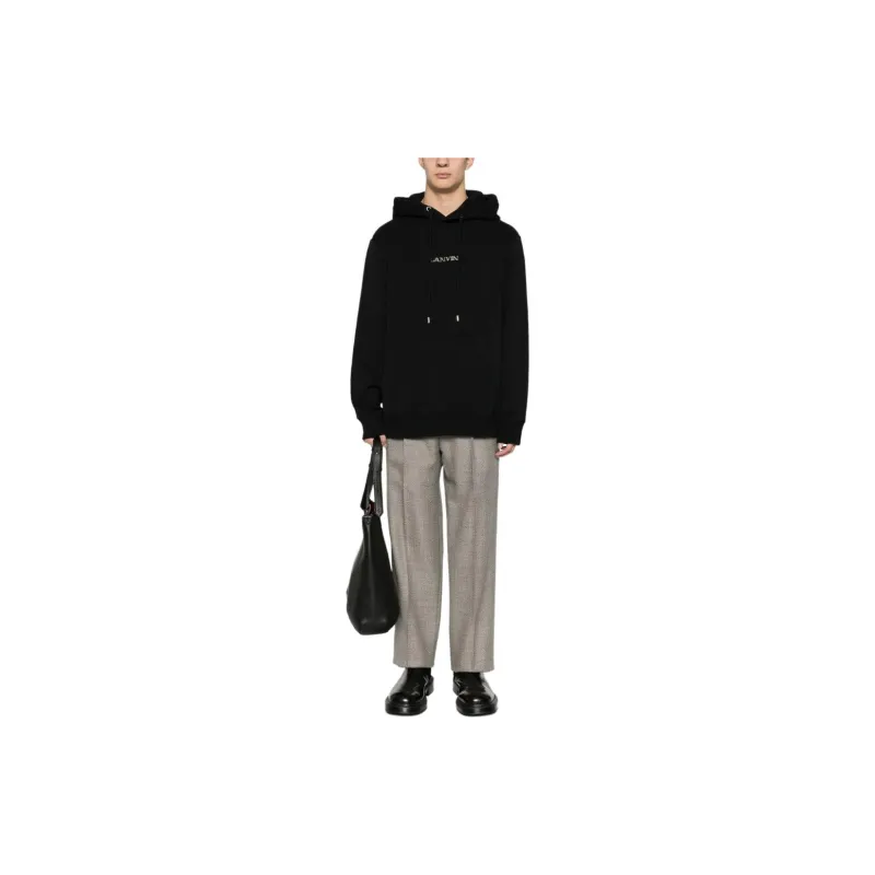 Lanvin Logo Embroidered Drawstring Hoodie-1