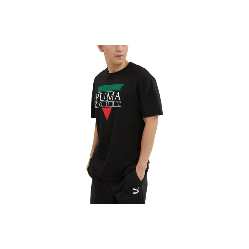 PUMA Tennis Club Graphic T Shirts Men Black-5