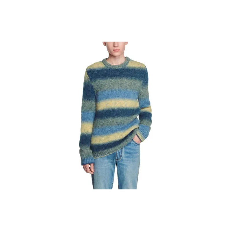 Sandro Striped Intarsia-knit Jumper-1