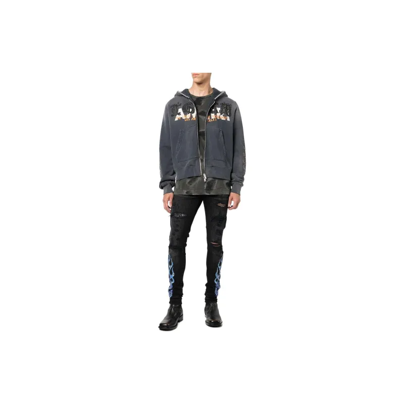 AMIRI T.G.C.W. Crystal Zip Up Hoodie-1