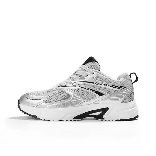 CAN·TORP Cushioning, Slip Resistant, Abrasion Resistant, Breathable Low Top Chunky Sneakers Women's Black White