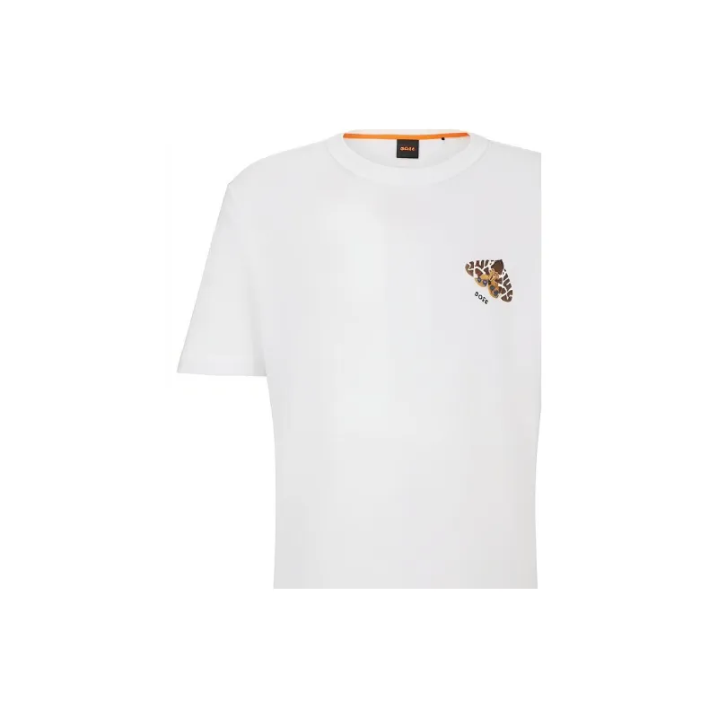 HUGO BOSS SS24 Drop Shoulder Sleeve T Shirt Men's White-3