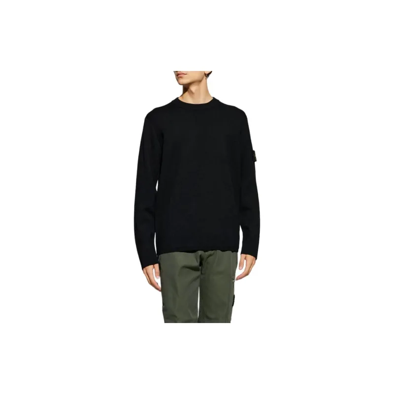 STONE ISLAND Logo Patch Knitted Jumper-1