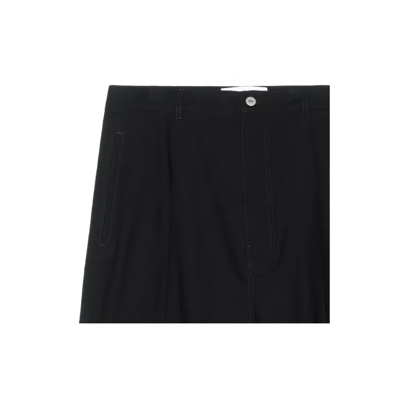 LOEWE Single Pleat Loose Fit Wide Leg Wool Trousers-6