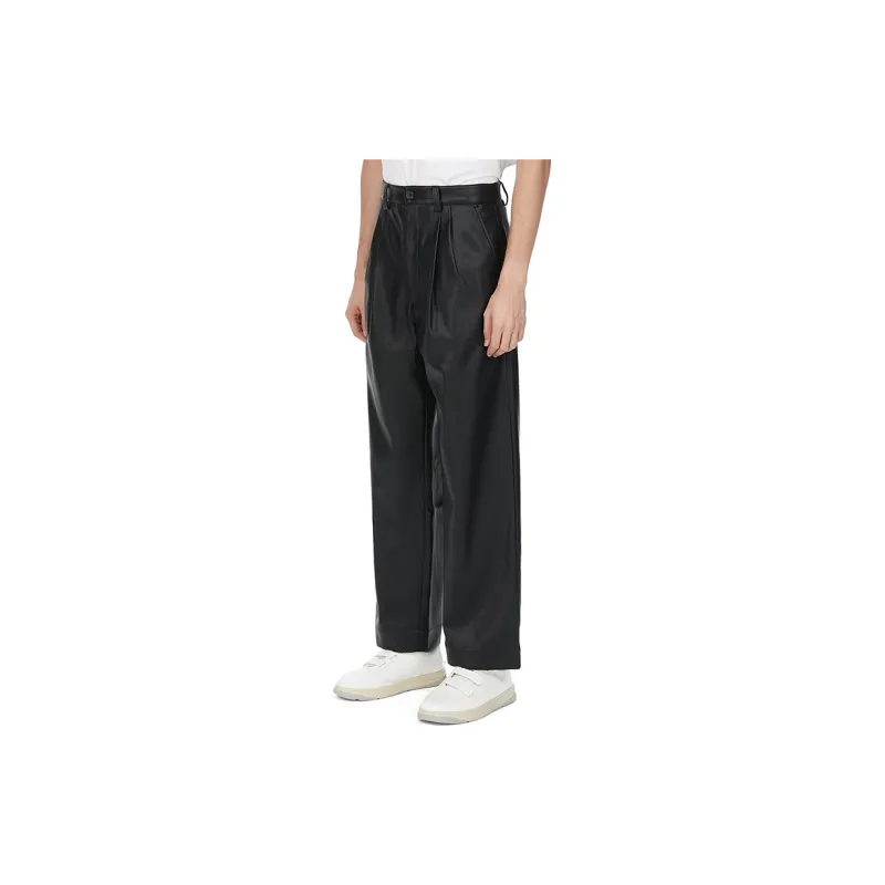 FIVE CM Wide Leg Casual Pants Men's Black-3