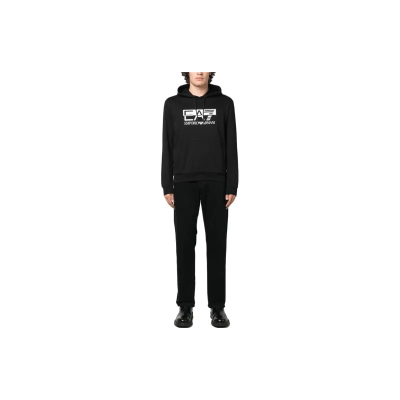 EMPORIO ARMANI Logo print Cotton Hoodie-1