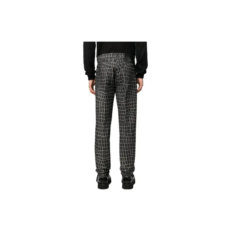 VERSACE Crocodile print Straight leg Jeans-2