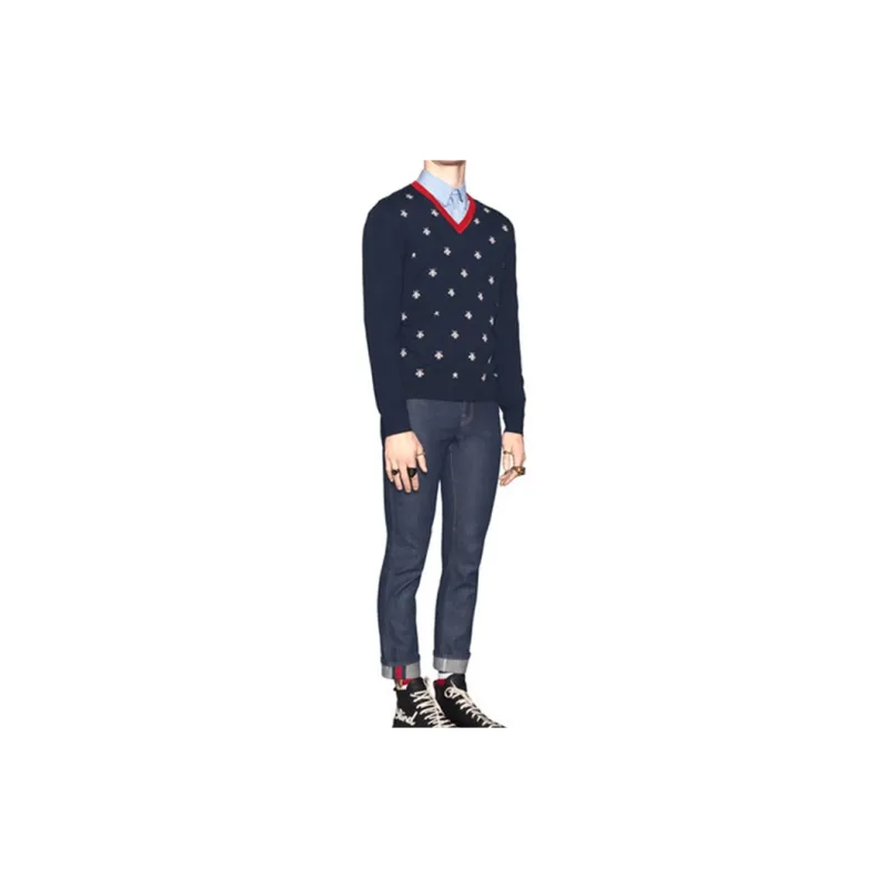 GUCCI Sweaters Men Ink Blue-4