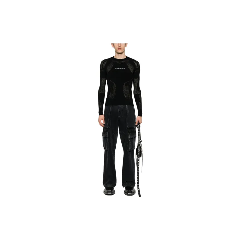 Misbhv Openwork Long Sleeved Knitted T Shirt-2