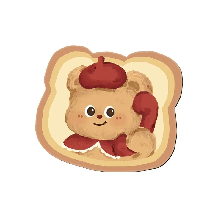 SHIBADU Rubber Cute Toast Bear Small Size Irregular Shape Mouse Pad Cartoon Office Desk Pad Mouse Pads-3