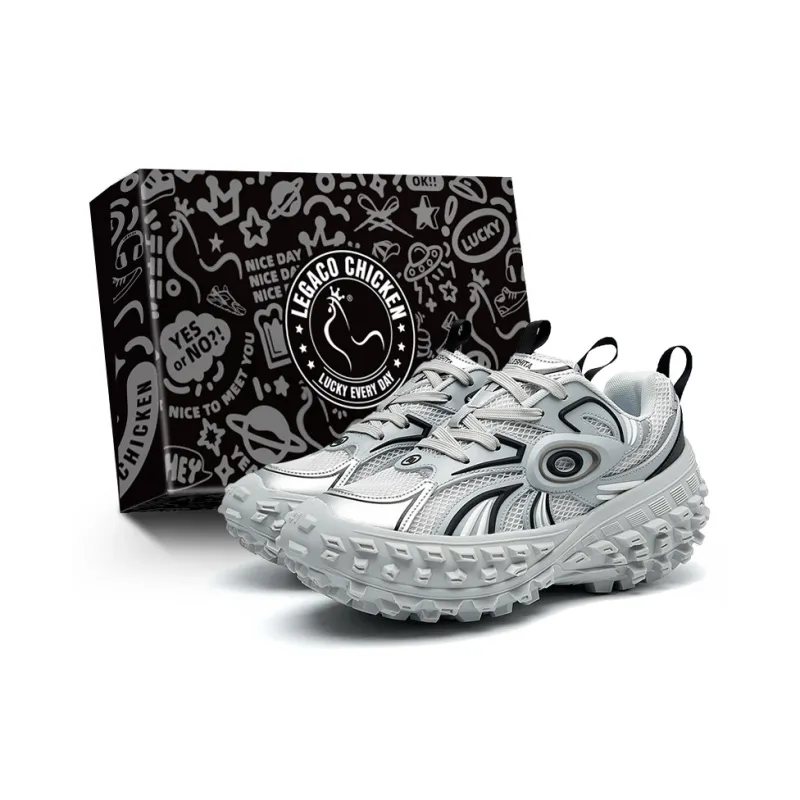 Legaco Chicken Cushioning, Abrasion Resistant, Breathable, Height Increasing Low Top Chunky Sneakers Unisex Box-12