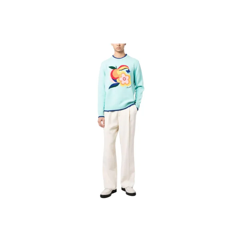 CASABLANCA Logo-patch Intarsia Knit Jumper-1