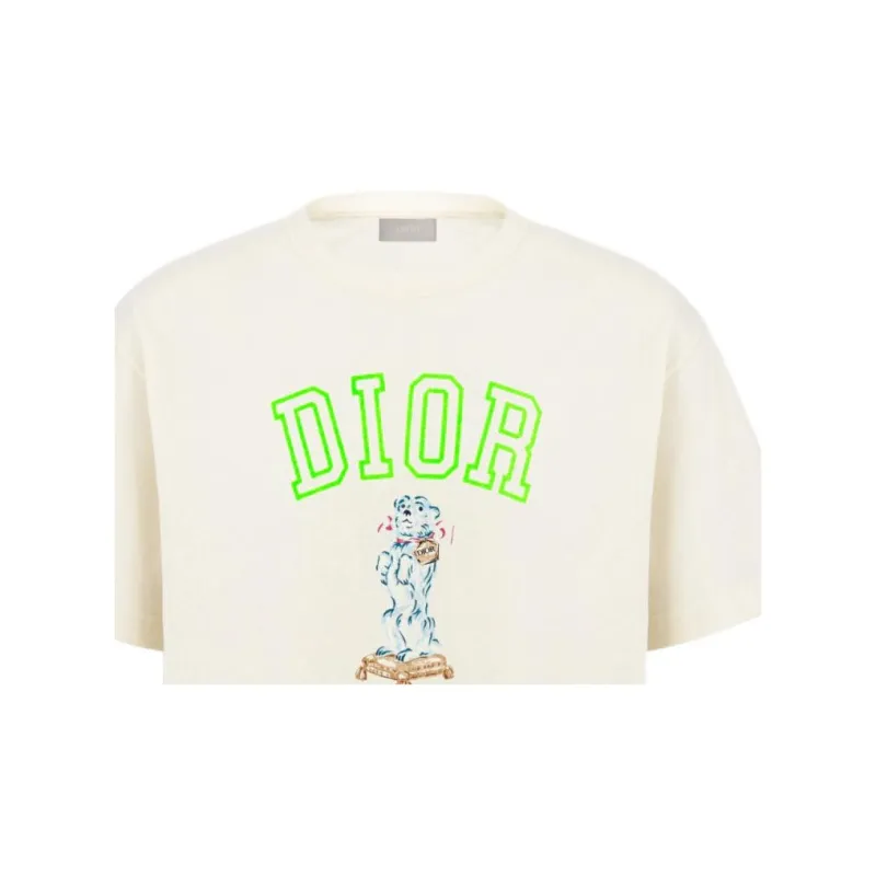 DIOR Relaxed Fit Bobby T Shirt T Shirt Men's Ivory White-5
