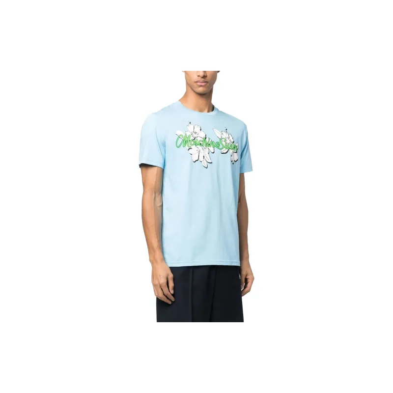MOSCHINO T Shirts Men Sky Blue-3