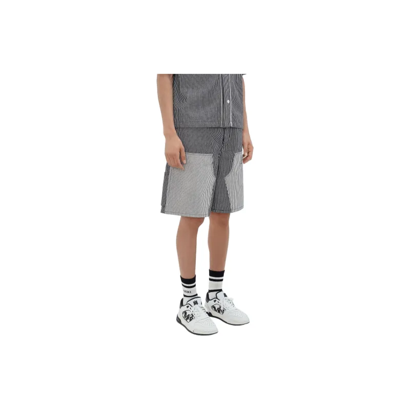 AMIRI Striped Denim Carpenter Short Denim Shorts Men's Black-3