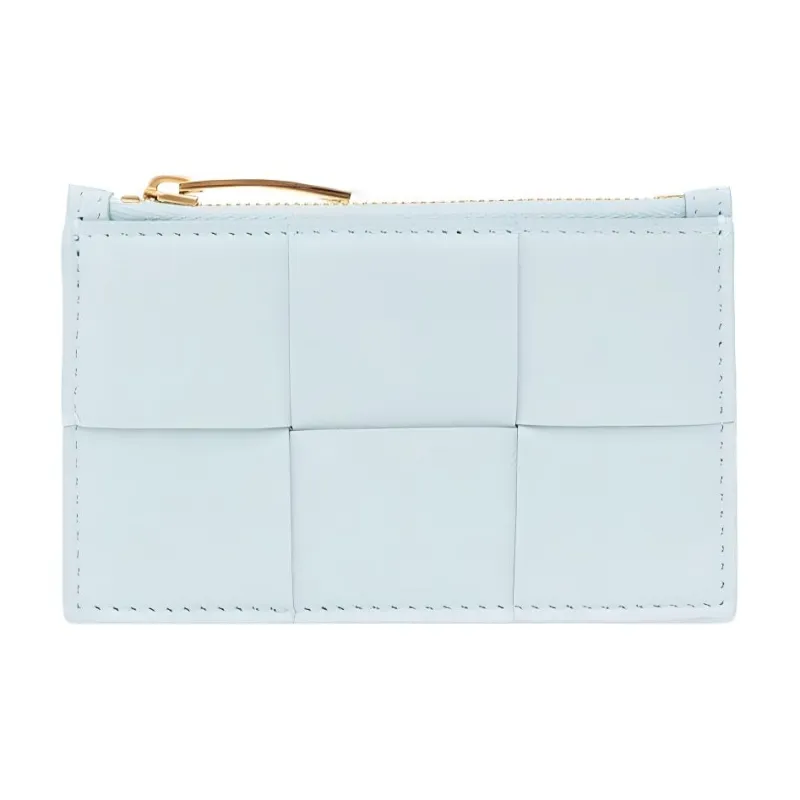 Bottega Veneta Calfskin Card Holder Women's Light Blue-5