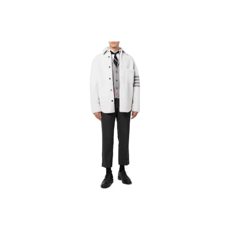 THOM BROWNE 4 Bar Shearling Jacket-2