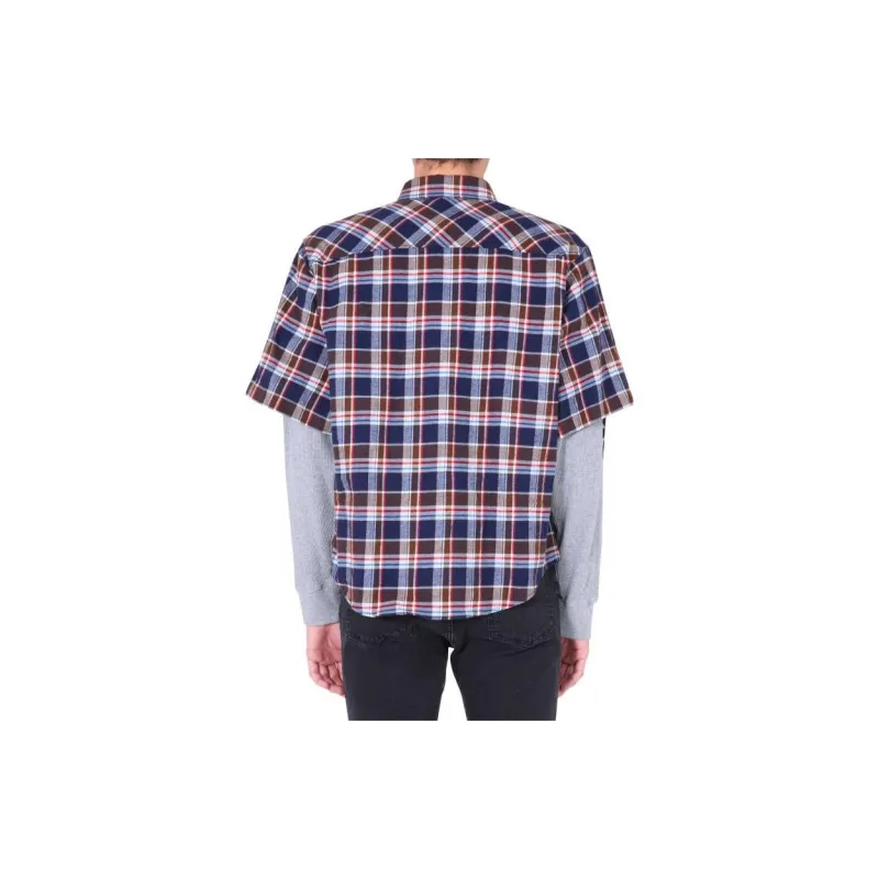 DSQUARED 2 Contrast Pocket Detail Layered Check Shirt-1