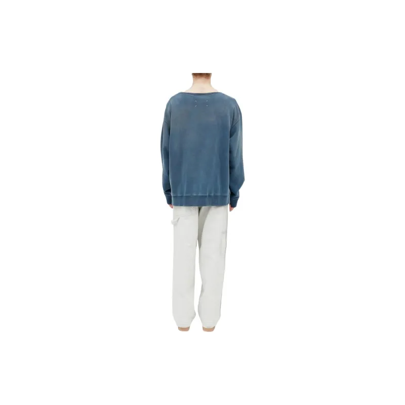 Maison Margiela Logo Detailed Crewneck Faded Sweatshirt-2