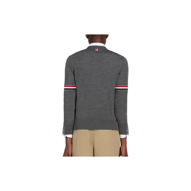 THOM BROWNE Rwb Striped Cardigan-5