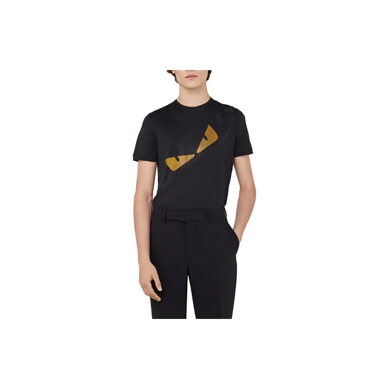FENDI T Shirts Men Black-2