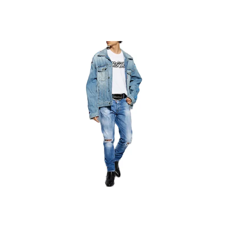 DSQUARED 2 Ripped Straight leg Jeans-3