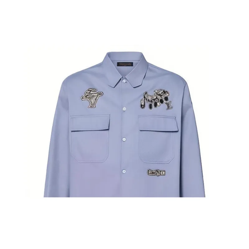 LOUIS VUITTON New Quarterly Products Of LV Shirt Men's Purple-5