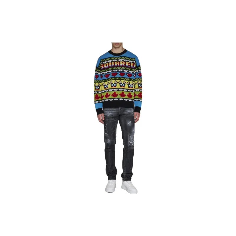 DSQUARED 2 Jacquard Crewneck Knitted Jumper-2