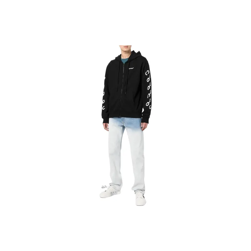 OFF WHITE Chain Arrow Slim Zip Hoodie-4