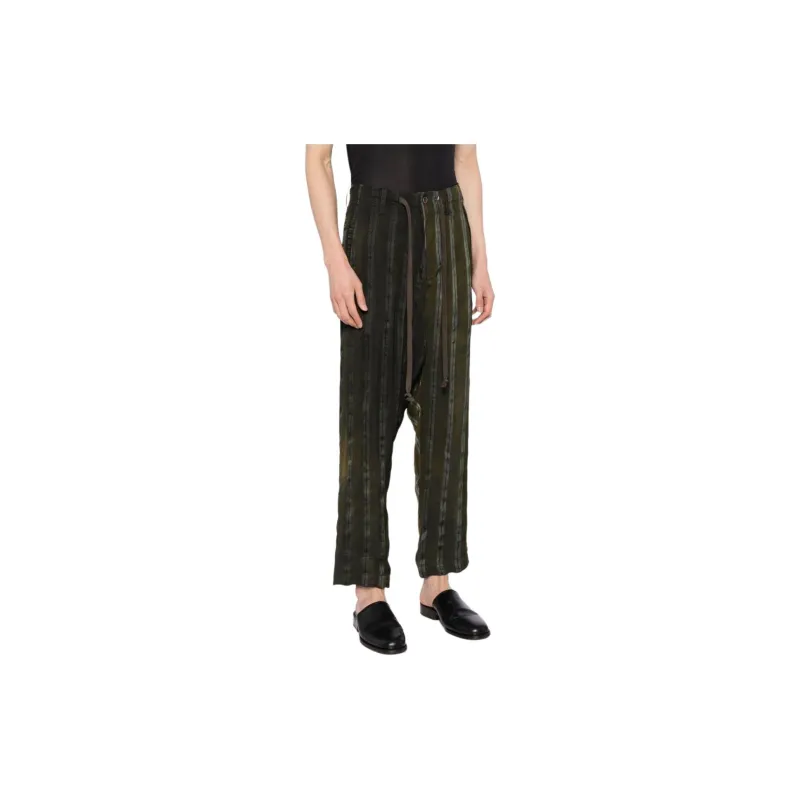 UMA WANG Striped Drawstring Pants-3