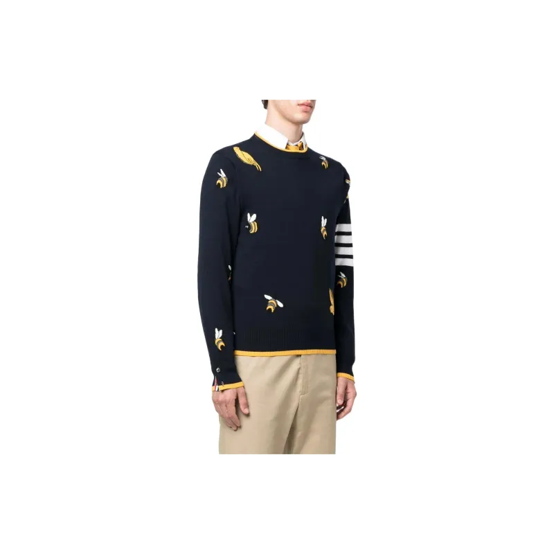 THOM BROWNE Sweaters Men Marine Blue-3