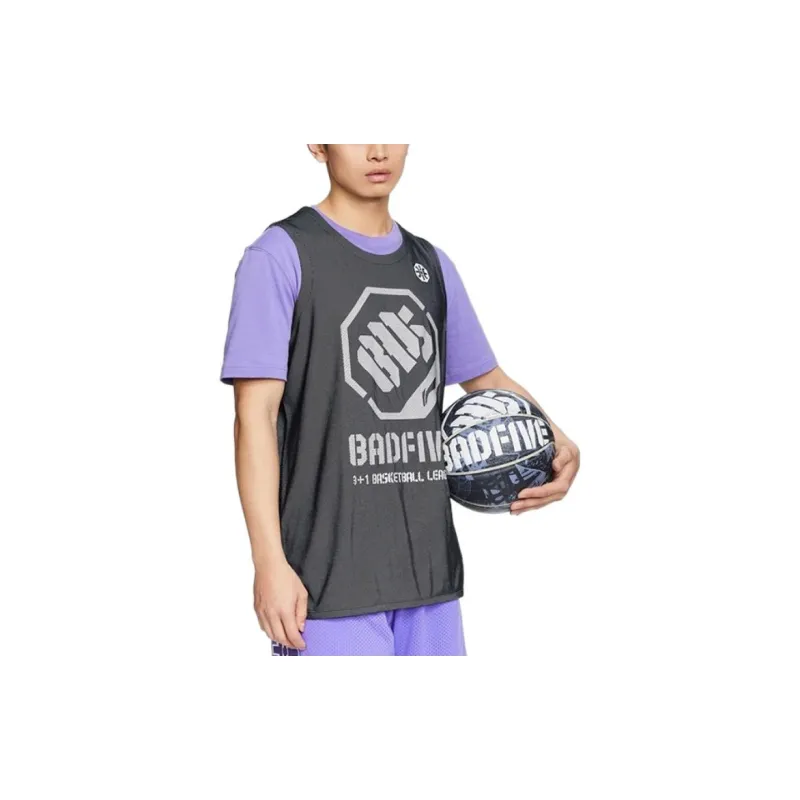 LiNing Badfive Basketball Jerseys Men's Black Basic White-3