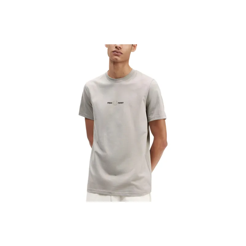 FRED PERRY Embroidered T-Shirt T-Shirt Men's Lime Gray-1