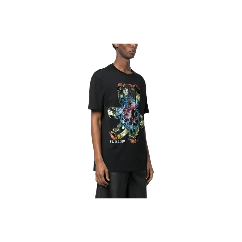 PHILIPP PLEIN Rhinestone embellished Teddy print T shirt-3