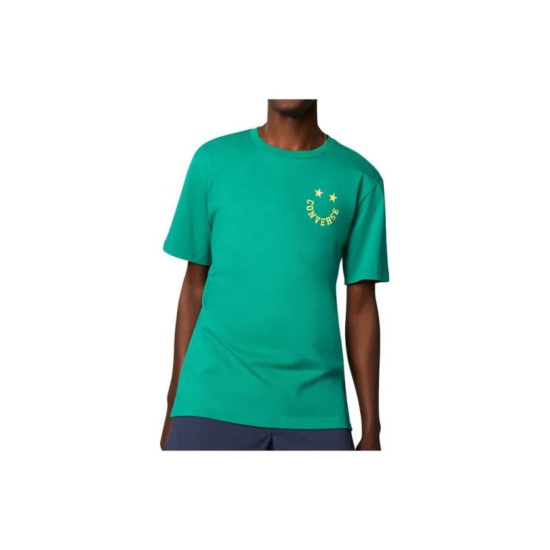 Converse Smiling Face Pattern T Shirts Men Green-4