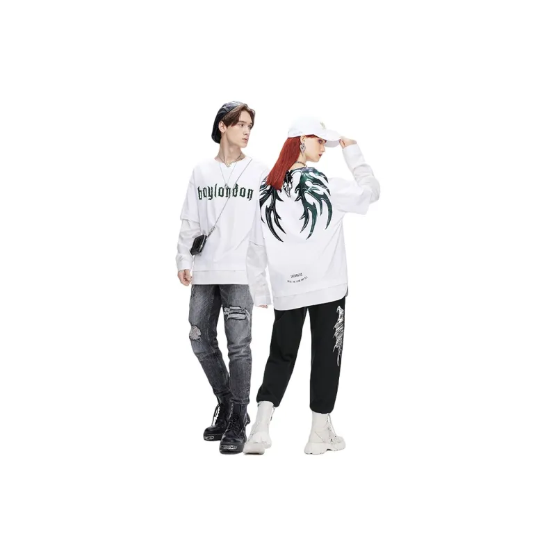 Boy London FW21 Straight Long Sleeved T Shirt Unisex White-2