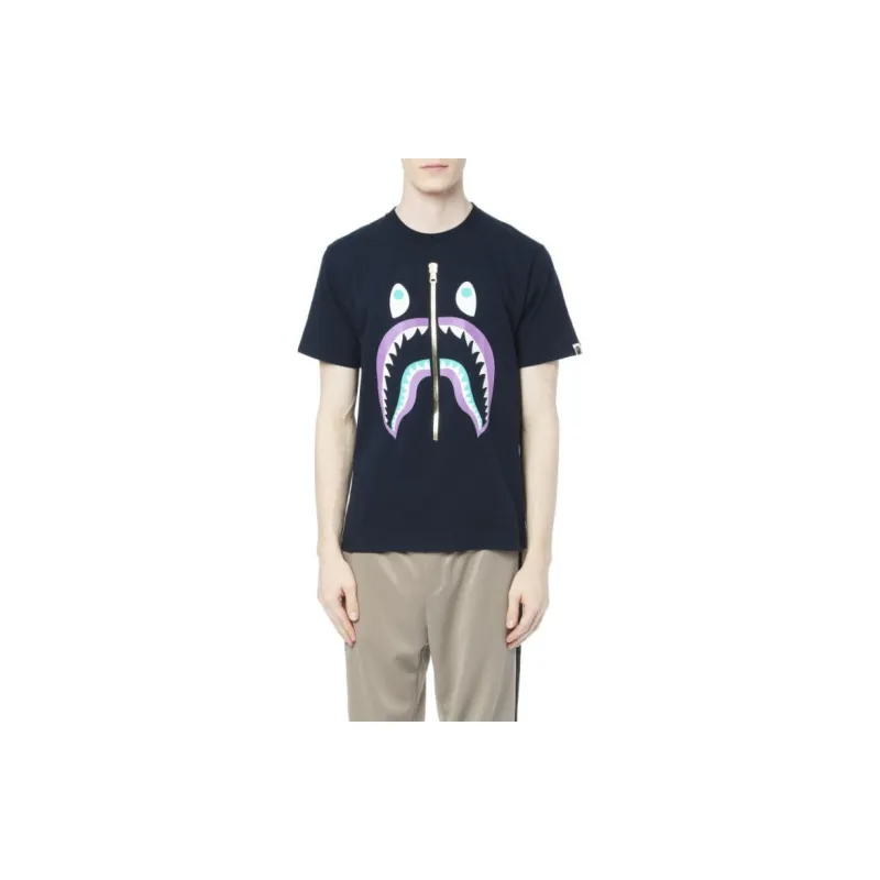 Bape Colors Gold Zip Shark Tee SS19-9