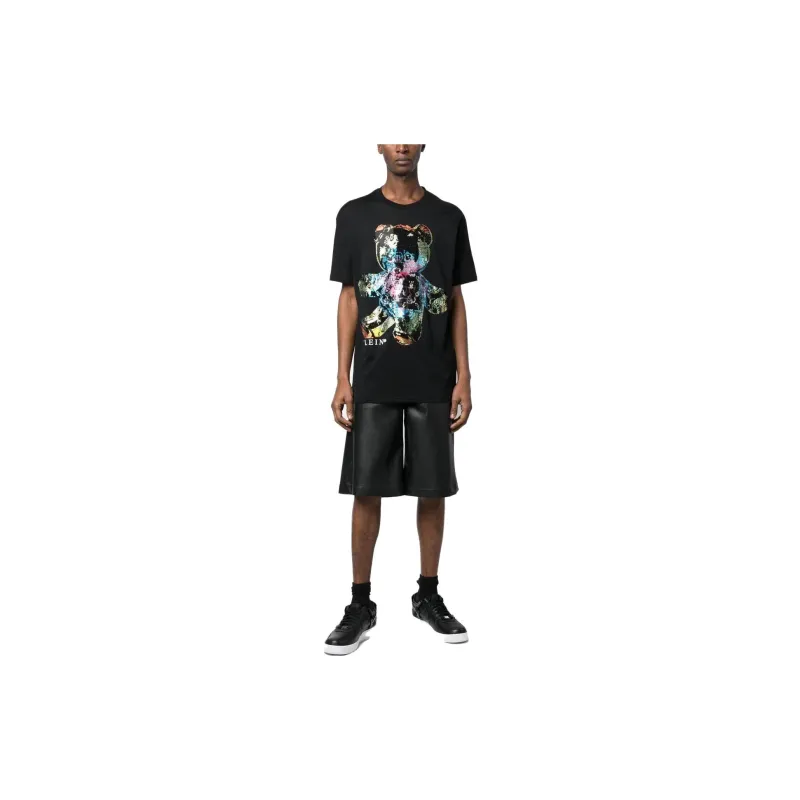 PHILIPP PLEIN Rhinestone embellished Teddy print T shirt-1