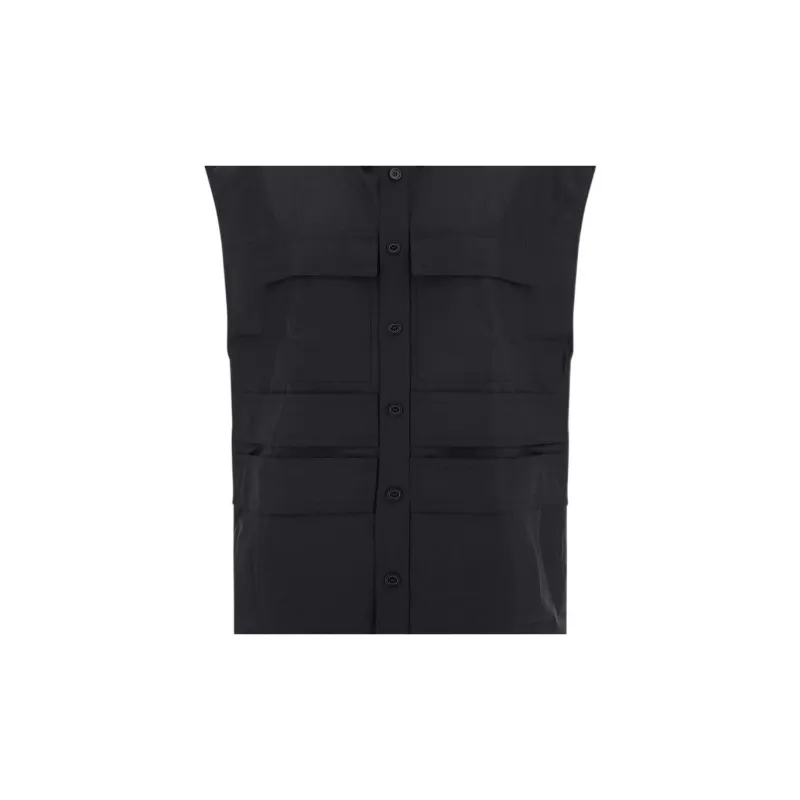 Burberry Panel Detailed Sleeveless Poplin Shirt-5