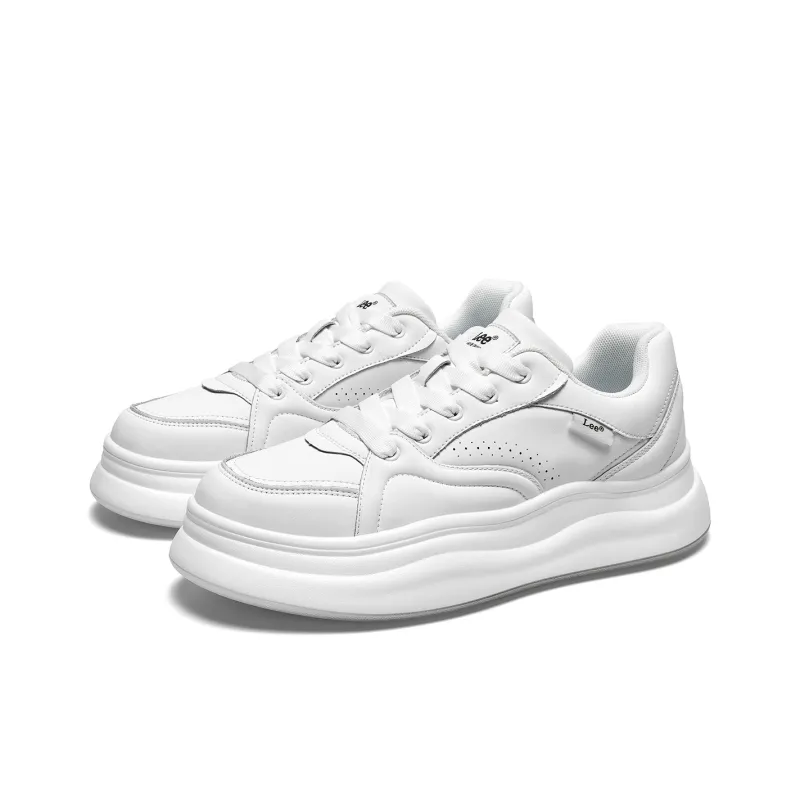 Lee Casual Versatile White Sneakers Height Increasing Low-Top Skateboard Shoes Men-2