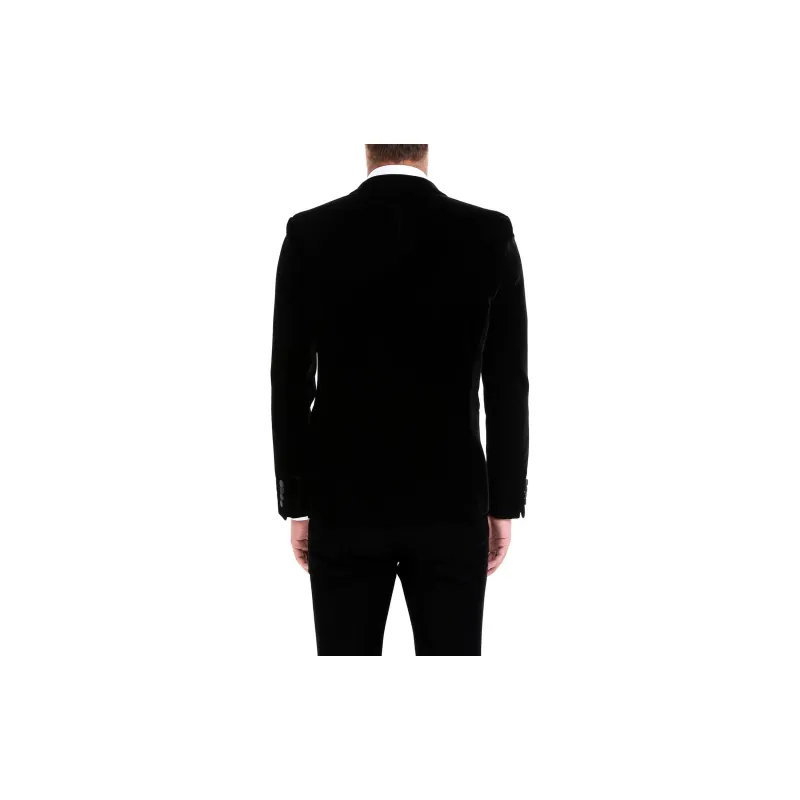 SAINT LAURENT Velvet Long Sleeved Blazer-7
