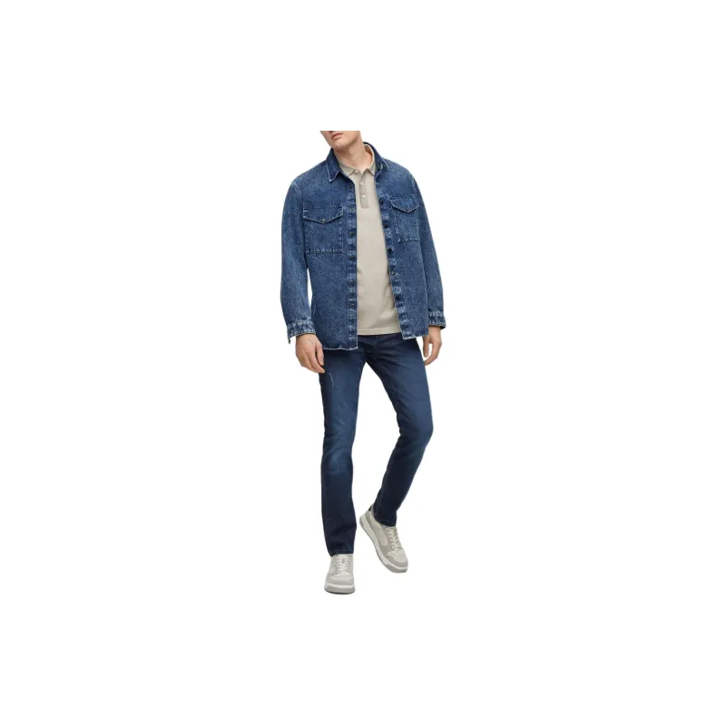 HUGO BOSS Slim-Fit Jeans In Blue Super-Stretch Denim Jeans Men's Blue-3