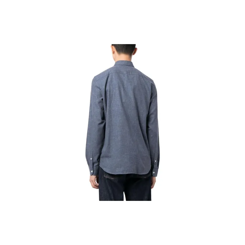 LACOSTE Logo-patch Long-sleeve Chambray Shirt-2