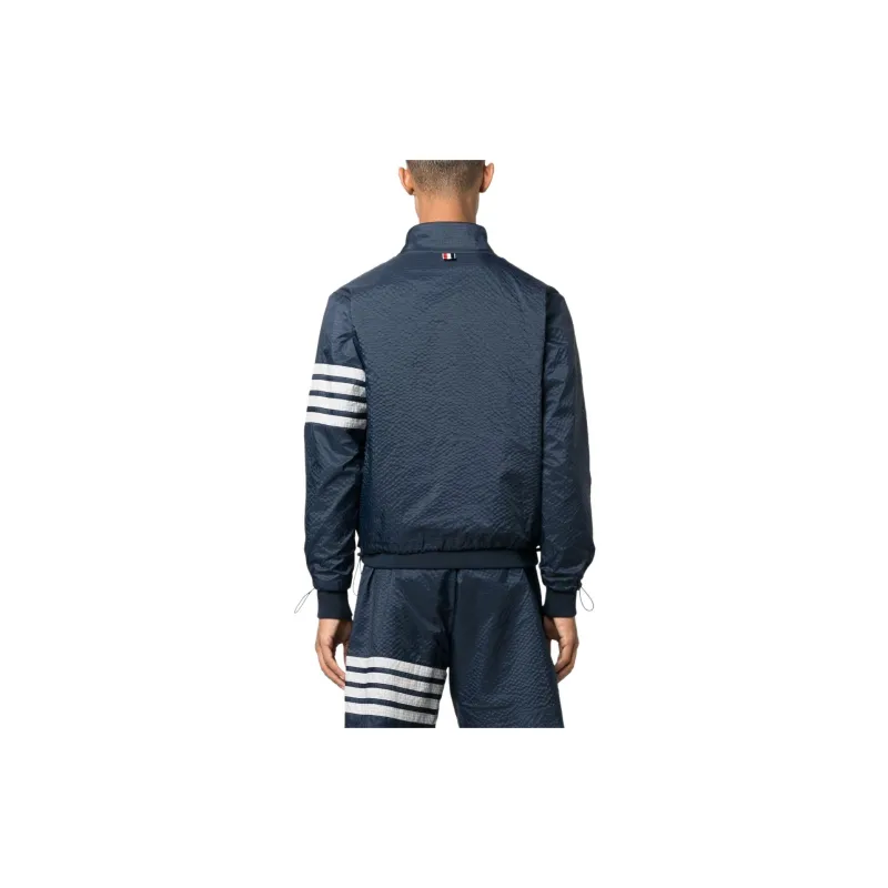 THOM BROWNE 4 Bar Striped Zipped Ripstop Jacket-3